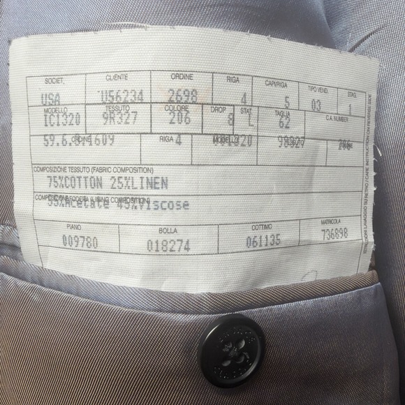 Versace Suit Brown Geometric Linen Blend Classic Fit Italian Two‎ Piece 42R - Picture 7 of 16